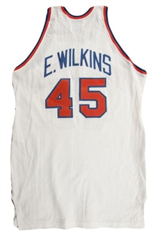 1989 Eddie Lee Wilkins Game Worn and Signed New York Knicks Home Jersey